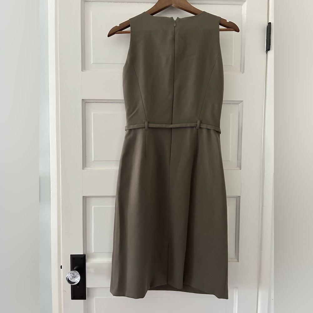 Vintage Laura Ashley dress - olive green/grey new wool US size 4